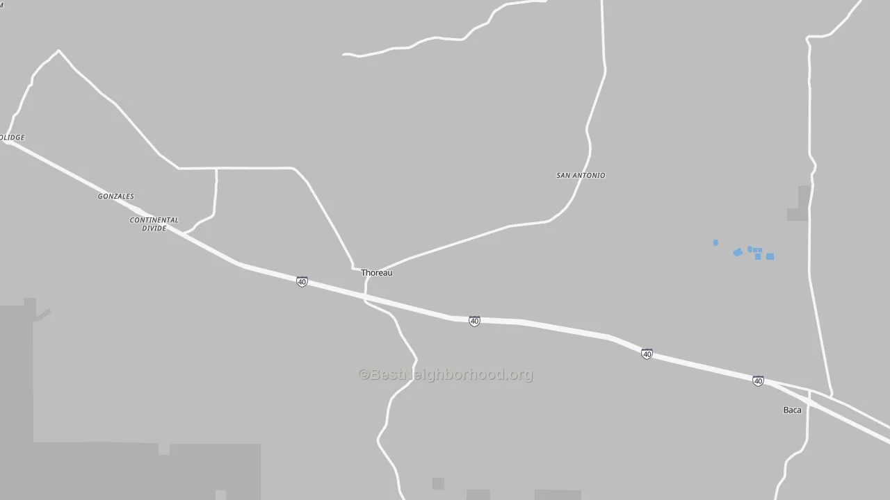 Transit Grade map of Thoreau, NM