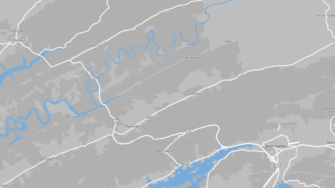 Transit Grade map of Thorn Hill, TN