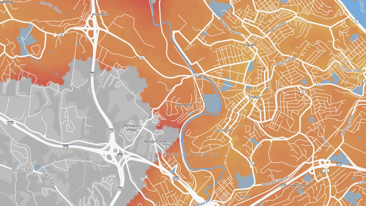Transit Grade map of Thornburg, PA