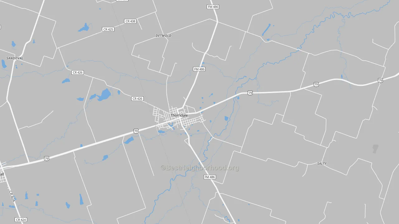 Transit Grade map of Thorndale, TX