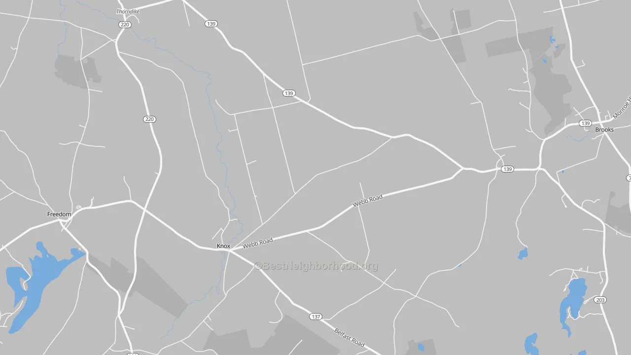 Transit Grade map of Thorndike, ME