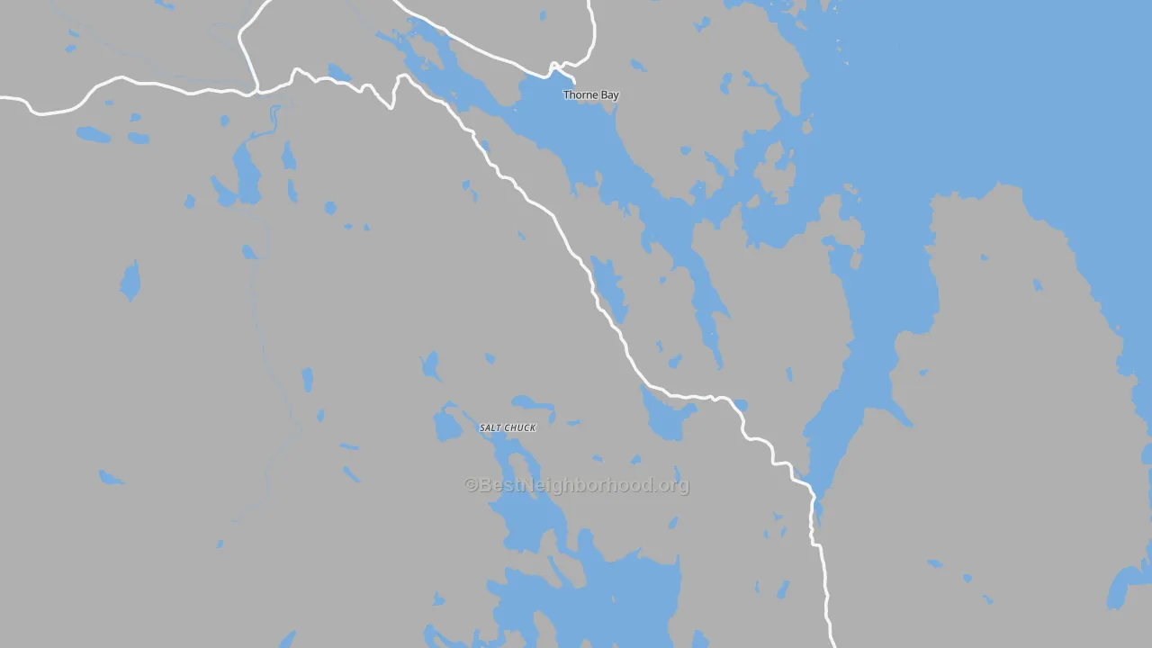 Transit Grade map of Thorne Bay, AK