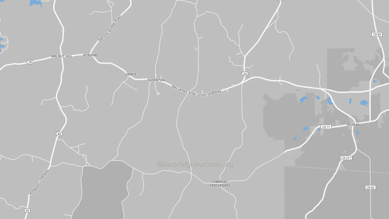 Transit Grade map of Thornton, AL