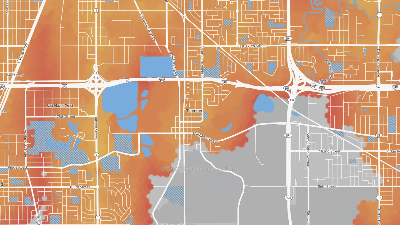 Transit Grade map of Thornton, IL