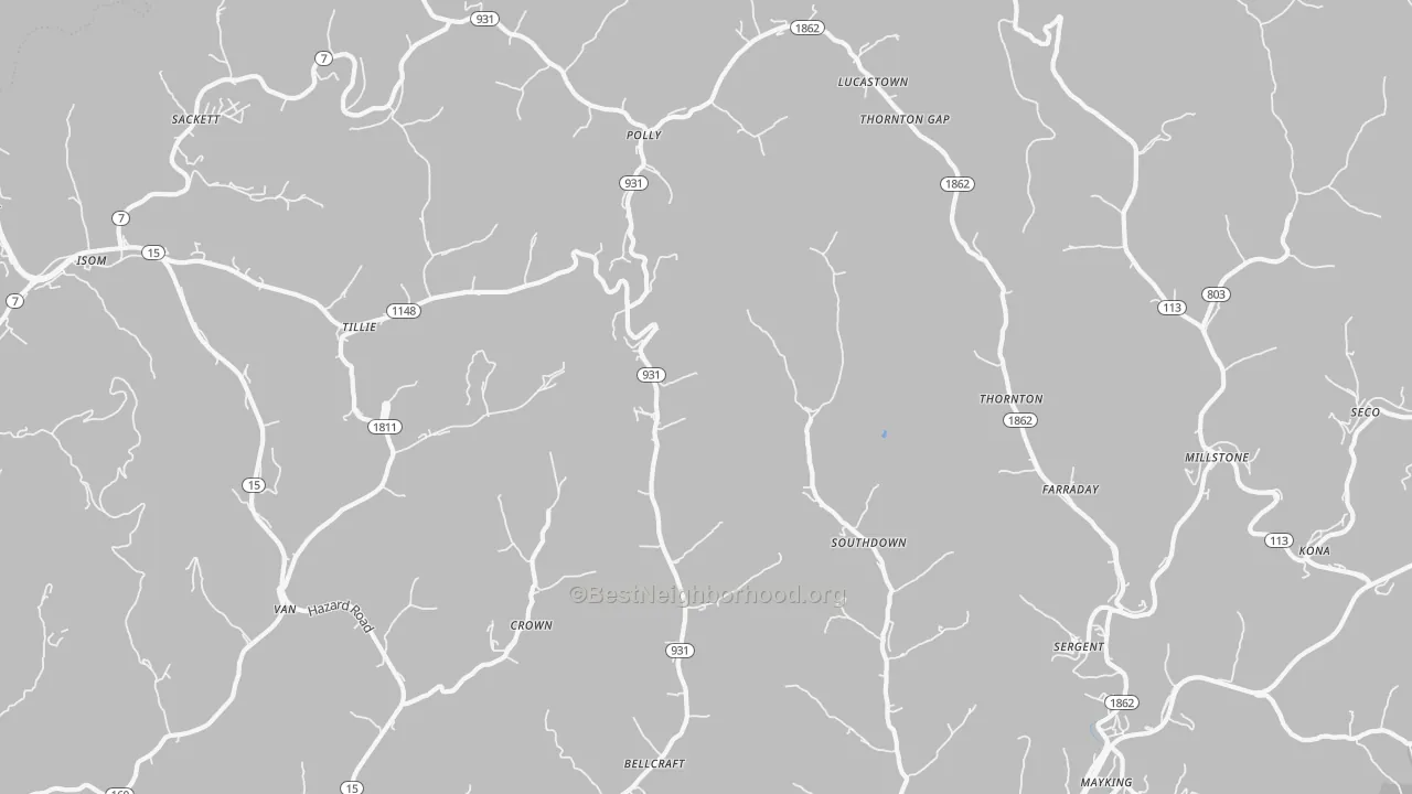 Transit Grade map of Thornton, KY