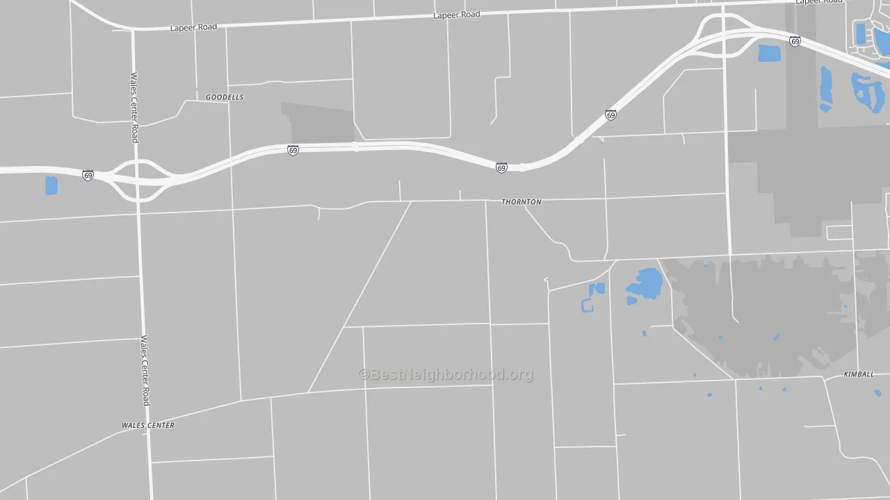Transit Grade map of Thornton, MI