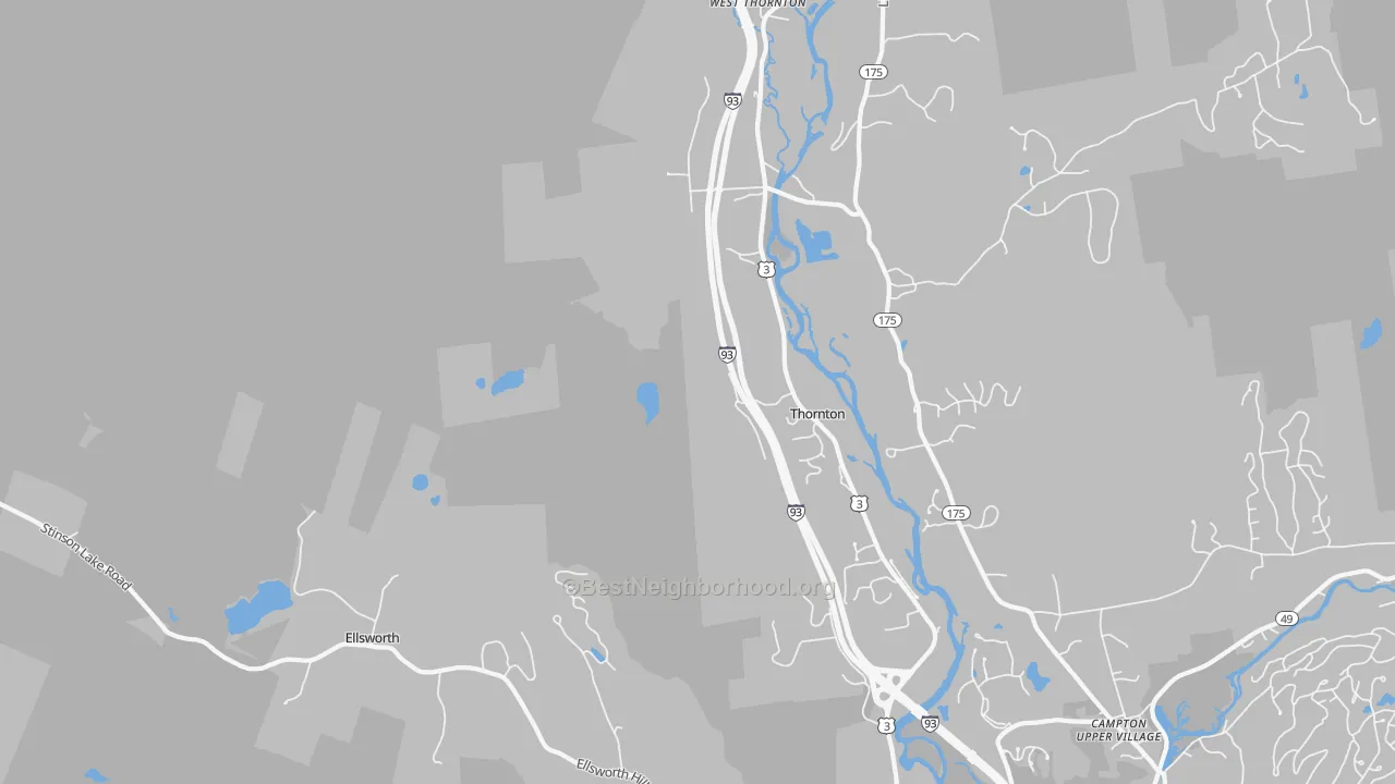 Transit Grade map of Thornton, NH