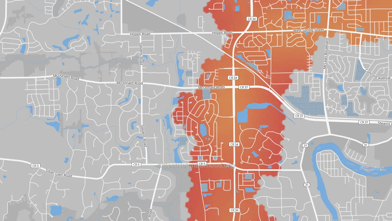 Transit Grade map of Thornwood, South Elgin, IL