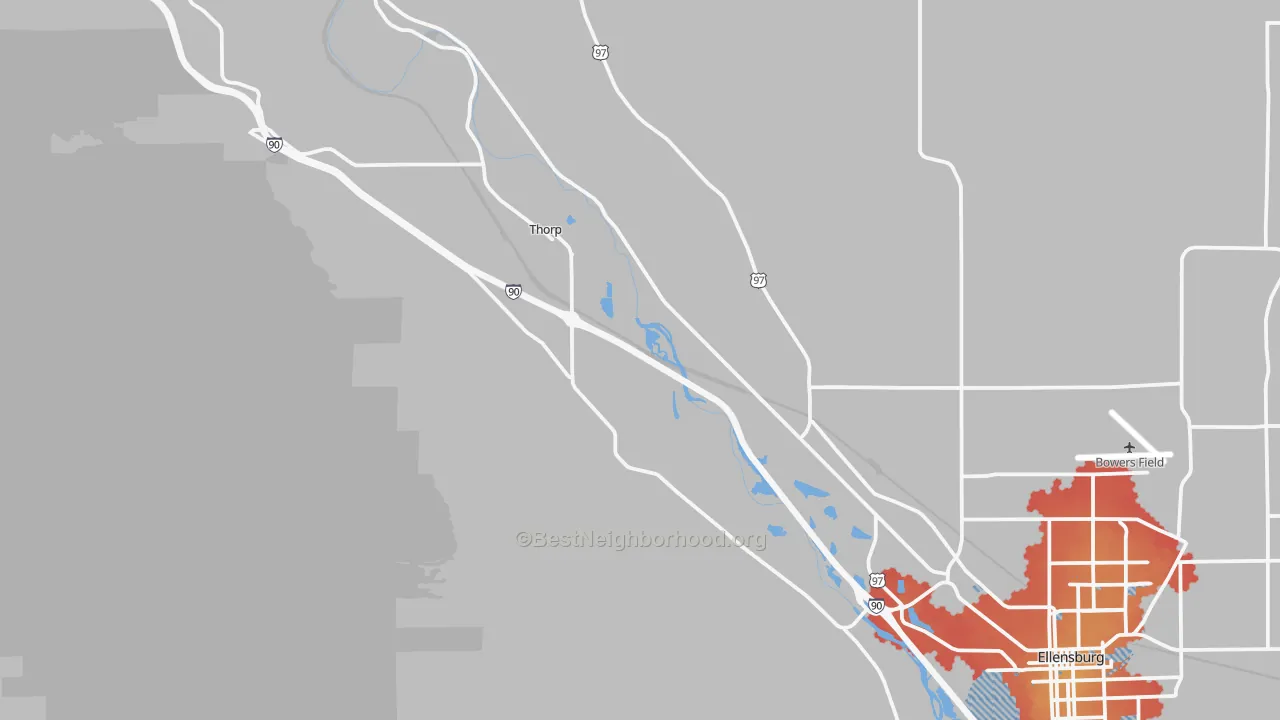 Transit Grade map of Thorp, WA