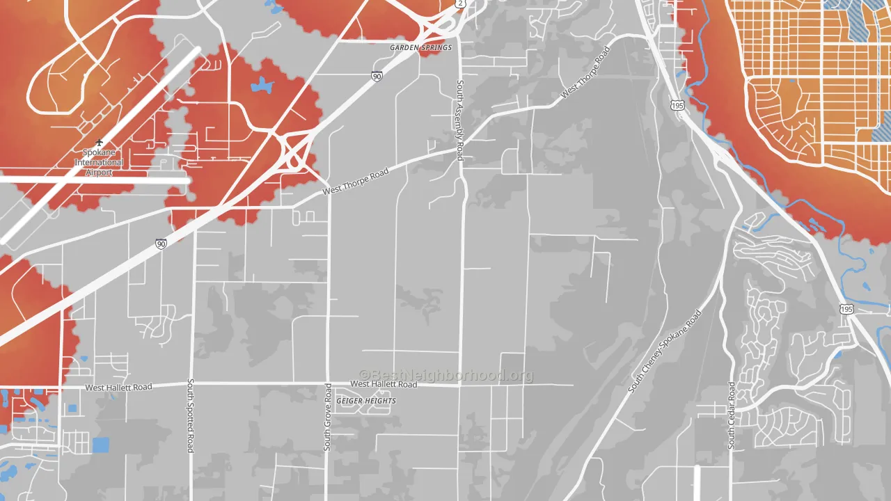 Transit Grade map of Thorpe Westwood, Spokane, WA
