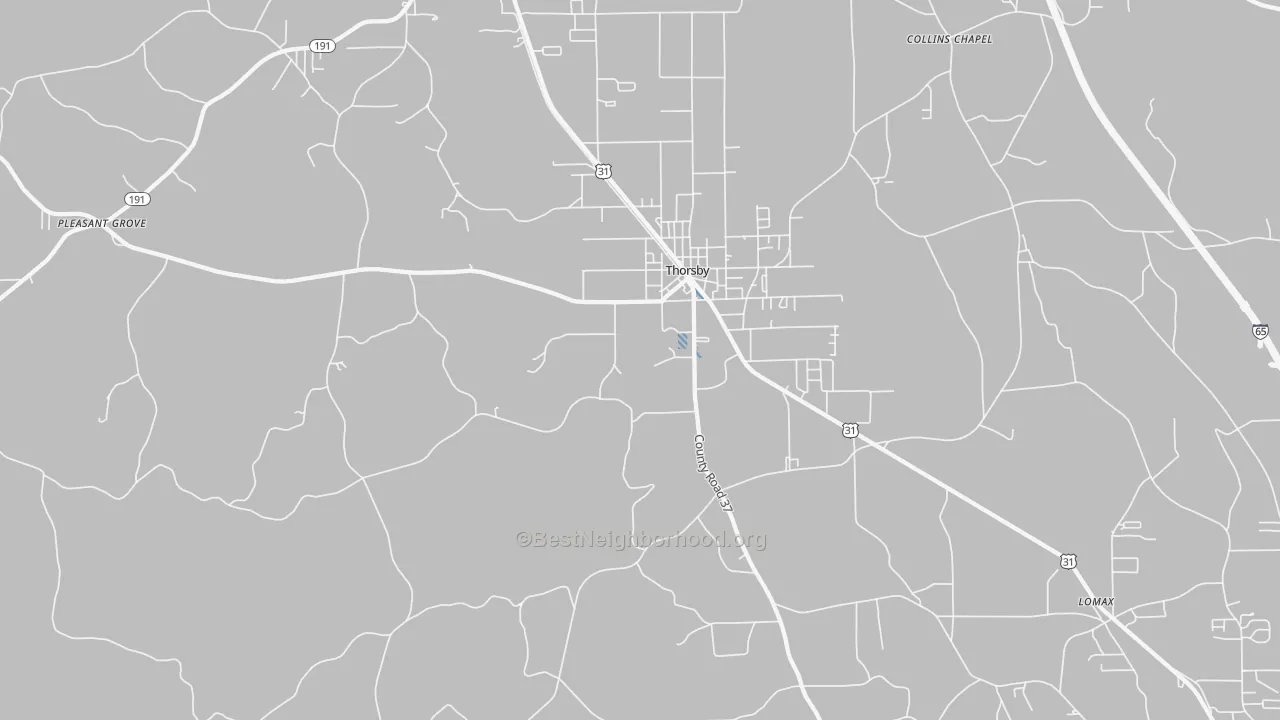 Transit Grade map of Thorsby, AL