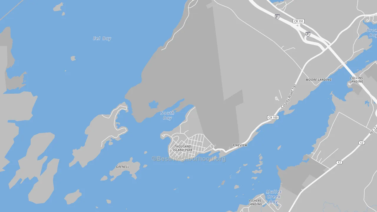 Transit Grade map of Thousand Island Park, NY