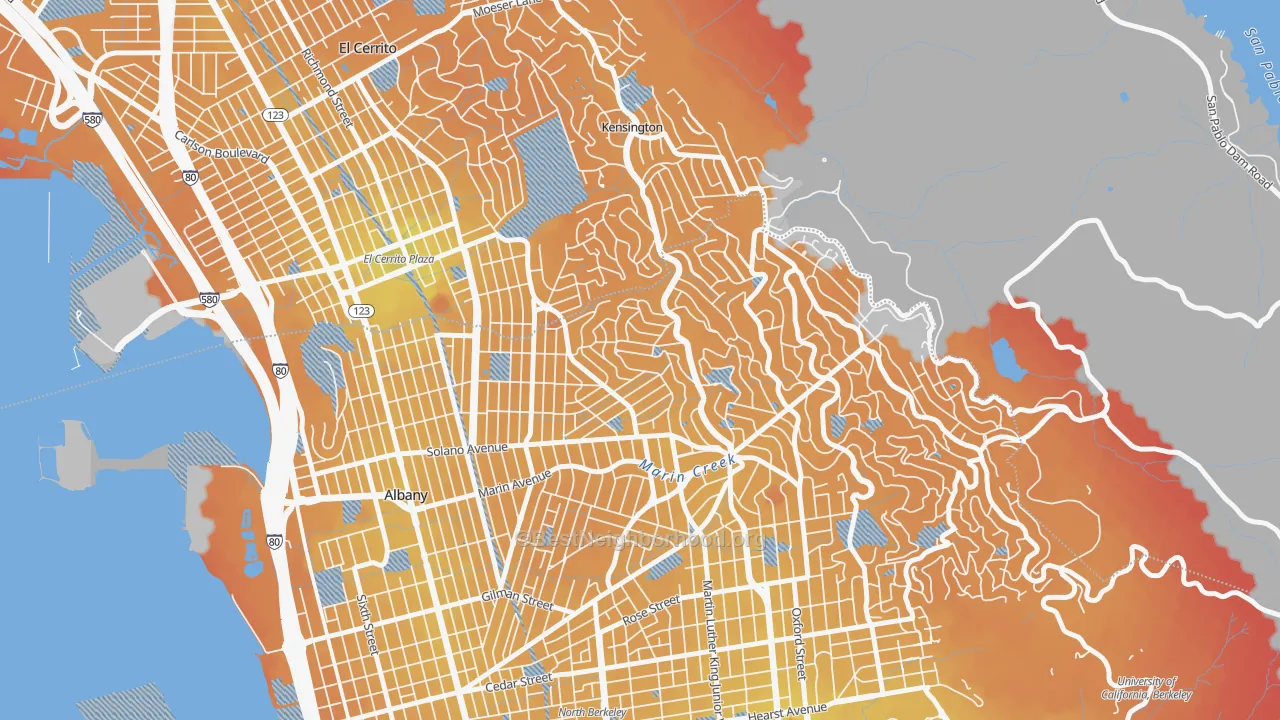 Transit Grade map of Thousand Oaks, Berkeley, CA