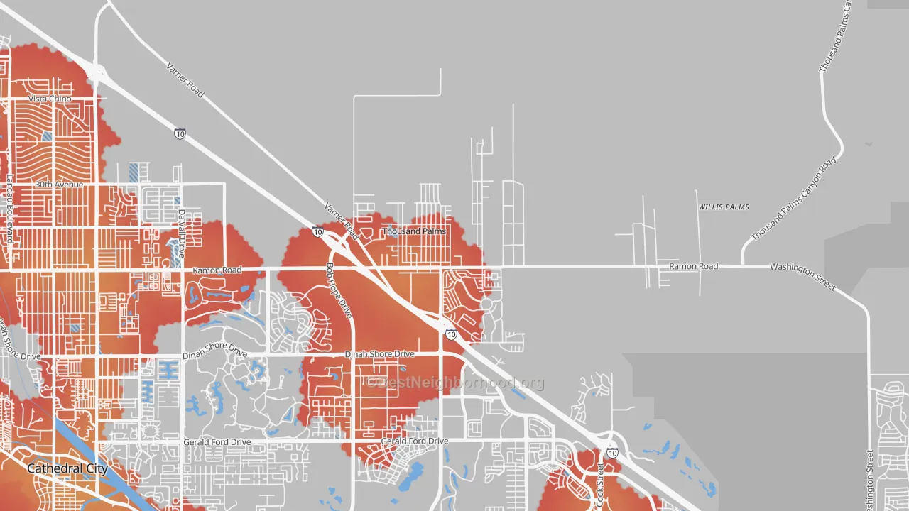 Transit Grade map of Thousand Palms, CA