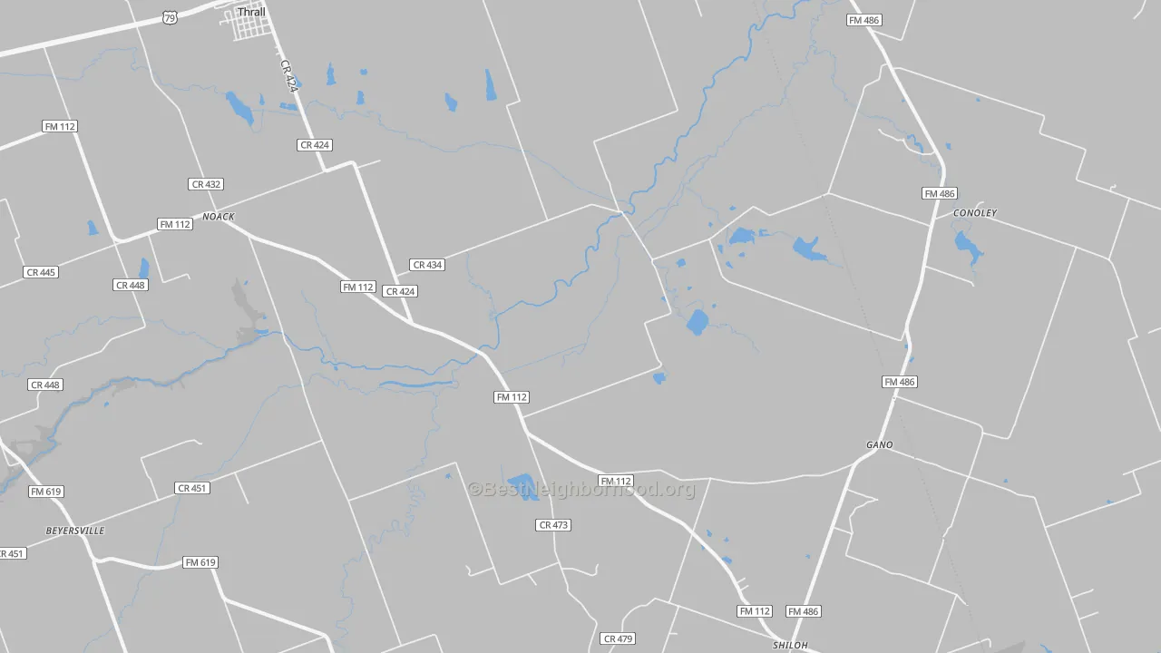 Transit Grade map of Thrall, TX