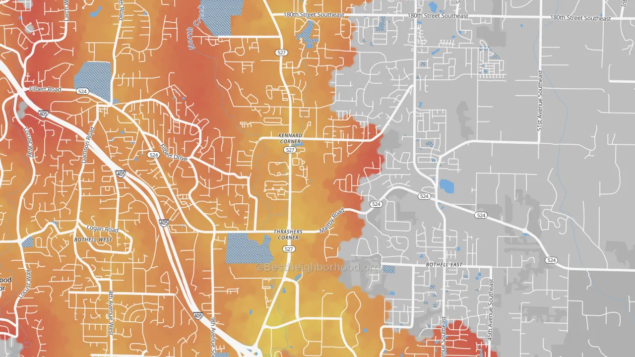 Transit Grade map of Thrasher's Corner-Red Hawk, Bothell, WA