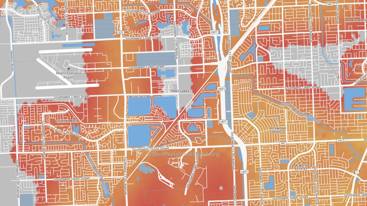 Transit Grade map of Three Lakes, FL