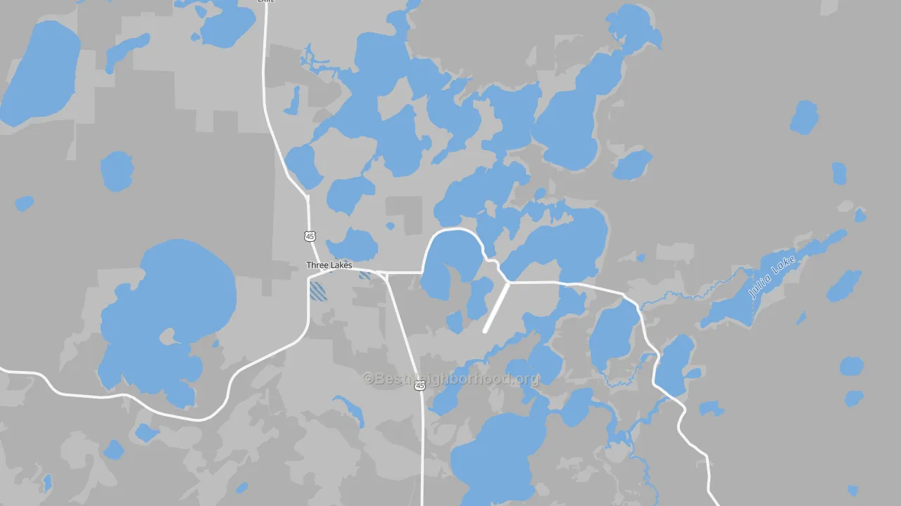 Transit Grade map of Three Lakes, WI