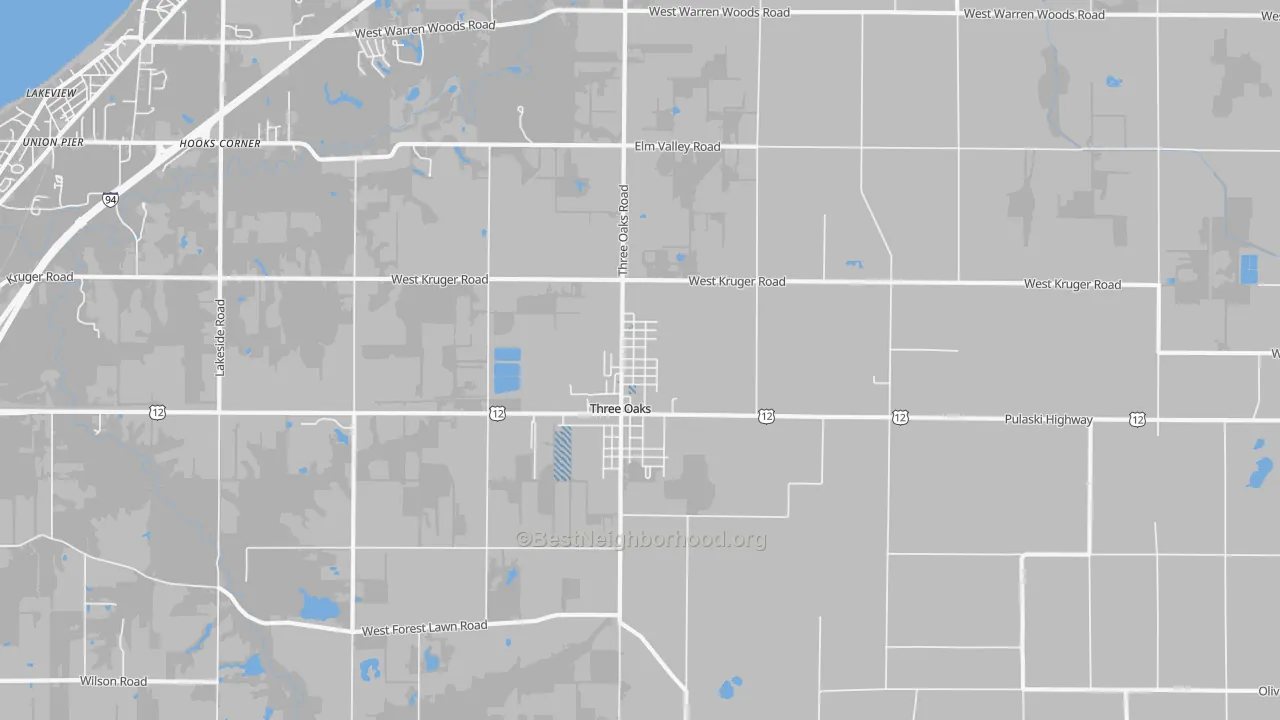 Transit Grade map of Three Oaks, MI