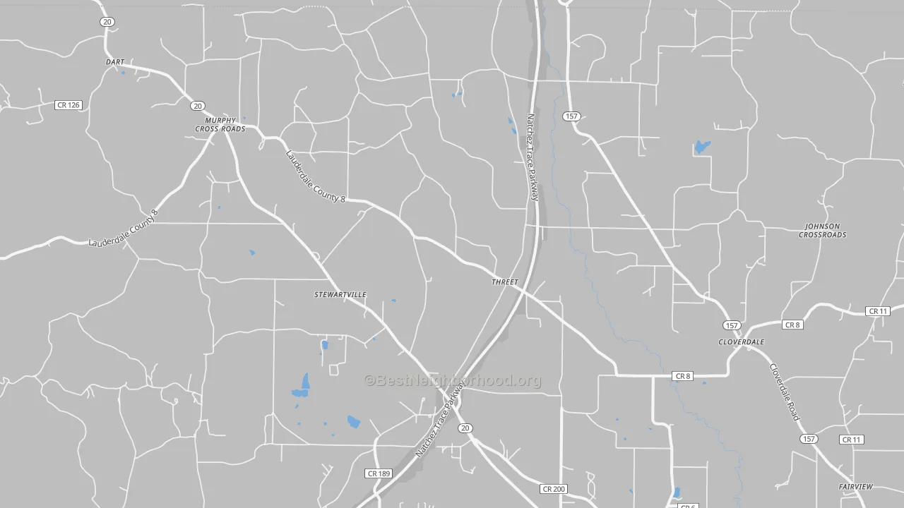 Transit Grade map of Threet, AL