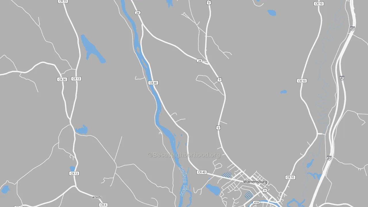 Transit Grade map of Thurman, NY