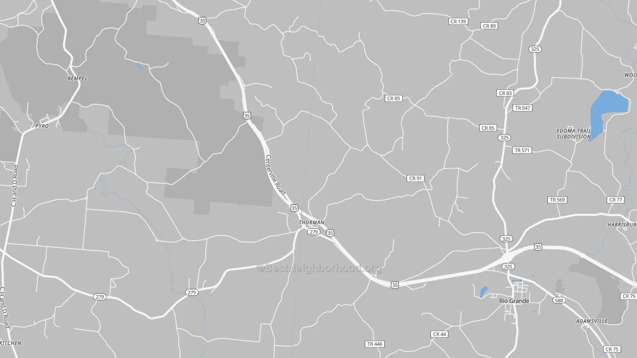 Transit Grade map of Thurman, OH