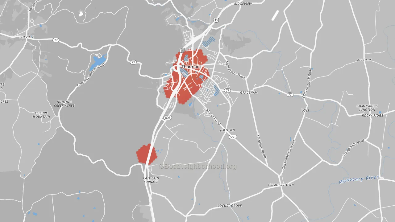 Transit Grade map of Thurmont, MD