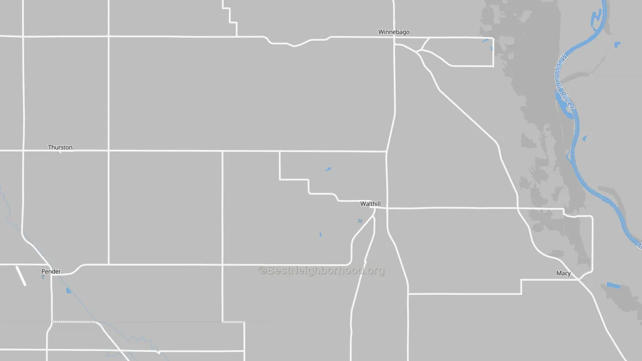 Transit Grade map of Thurston County, NE