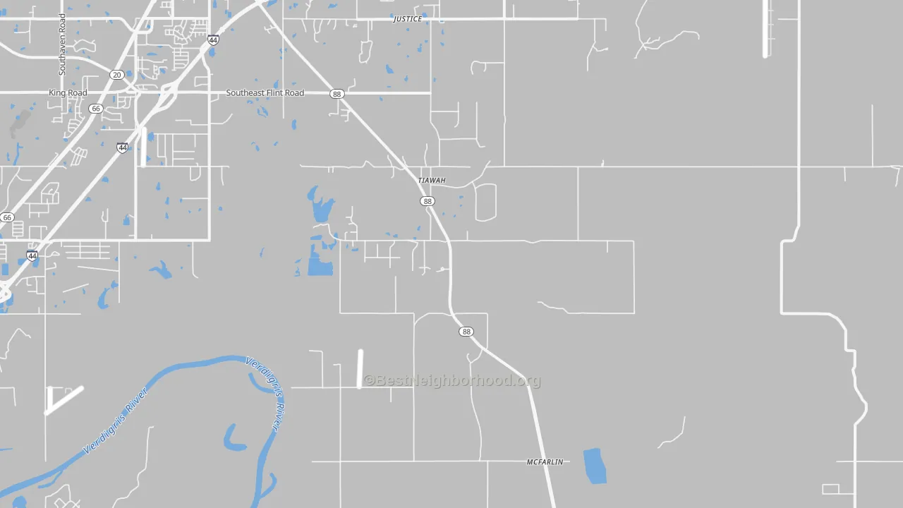 Transit Grade map of Tiawah, OK