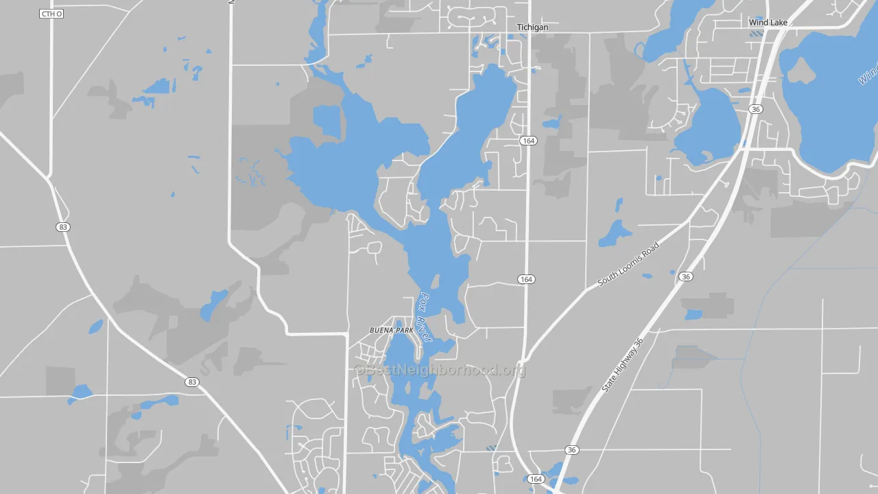 Transit Grade map of Tichigan, WI