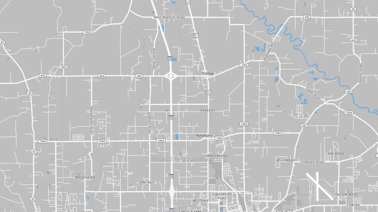 Transit Grade map of Tickfaw, LA