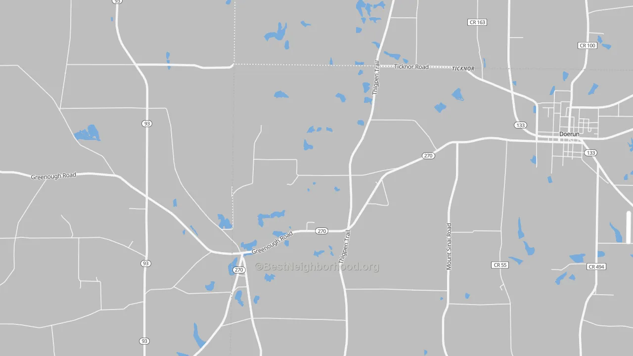 Transit Grade map of Ticknor, GA