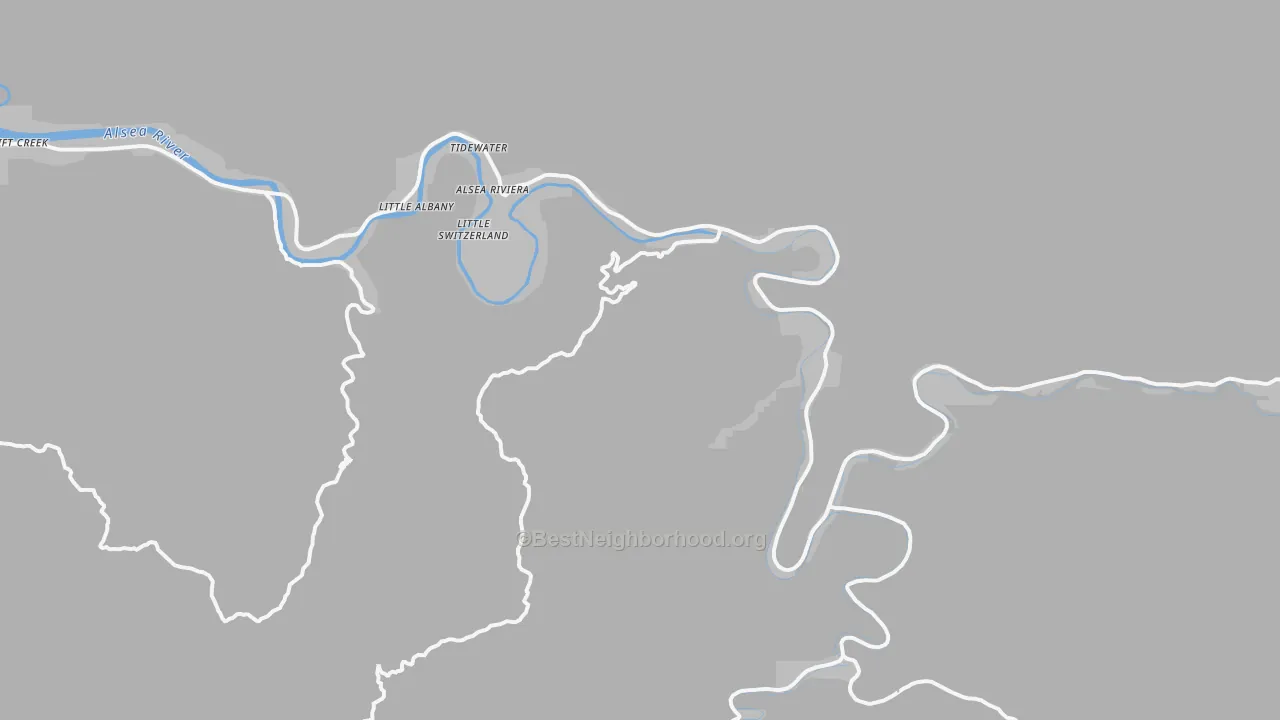 Transit Grade map of Tidewater, OR