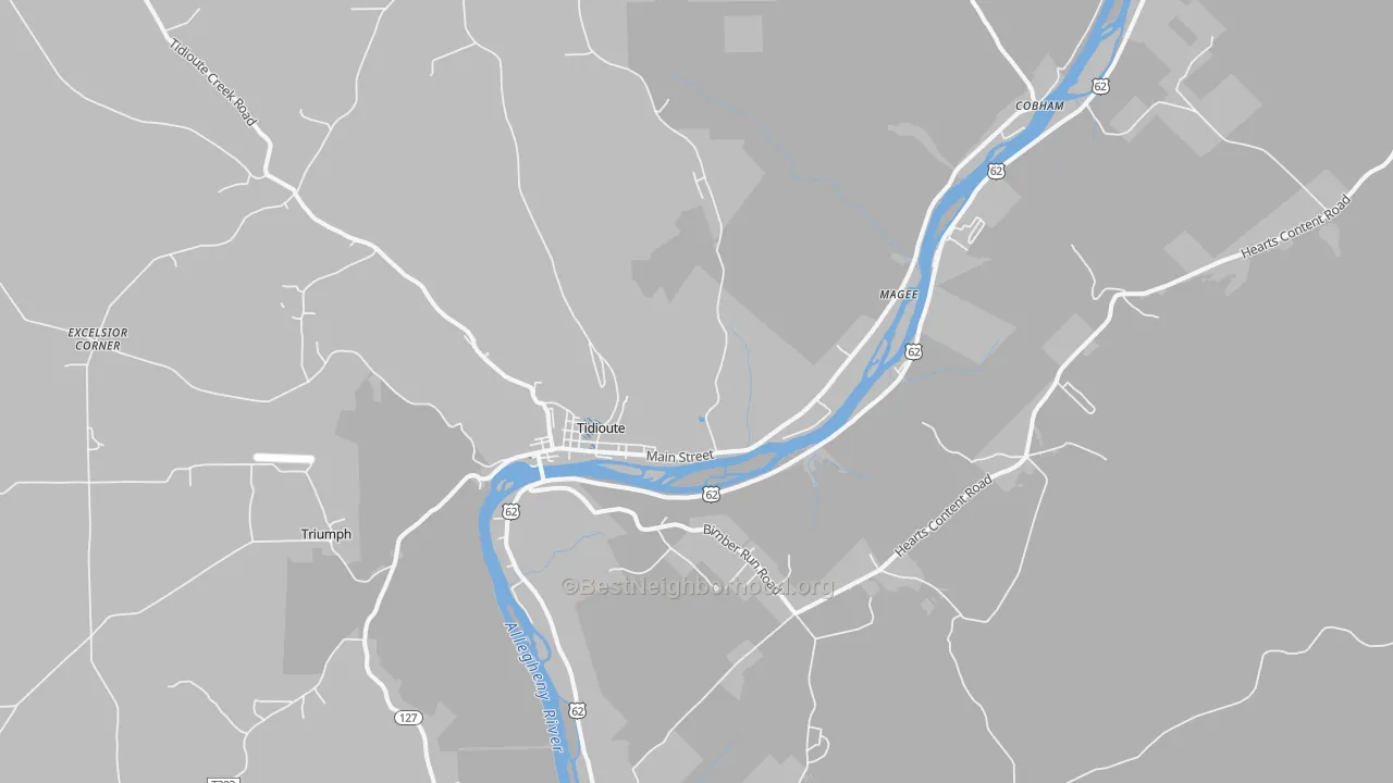 Transit Grade map of Tidioute, PA