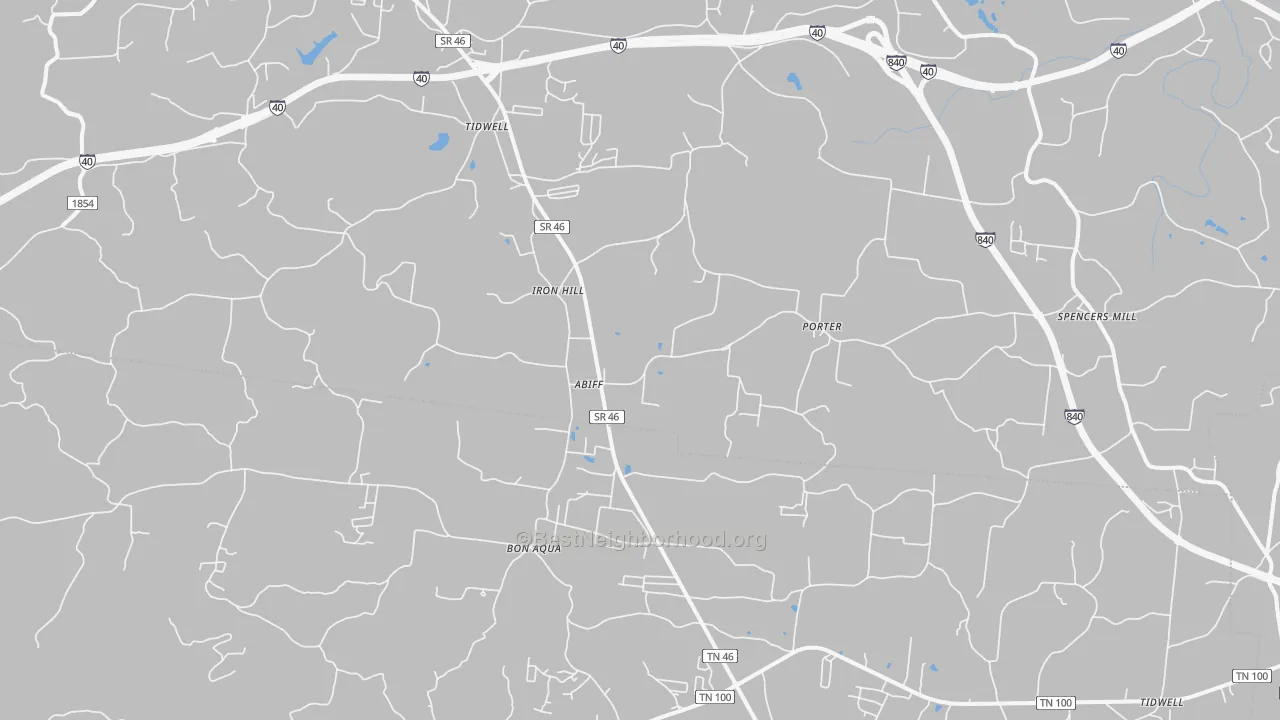 Transit Grade map of Tidwell, TN