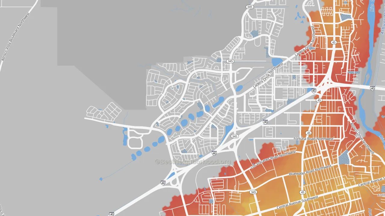 Transit Grade map of Tierra Oeste, Albuquerque, NM