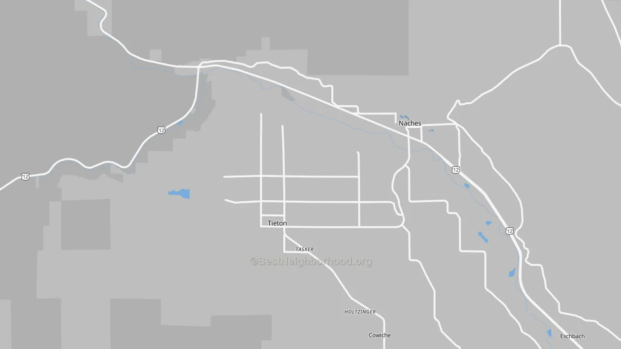 Transit Grade map of Tieton, WA