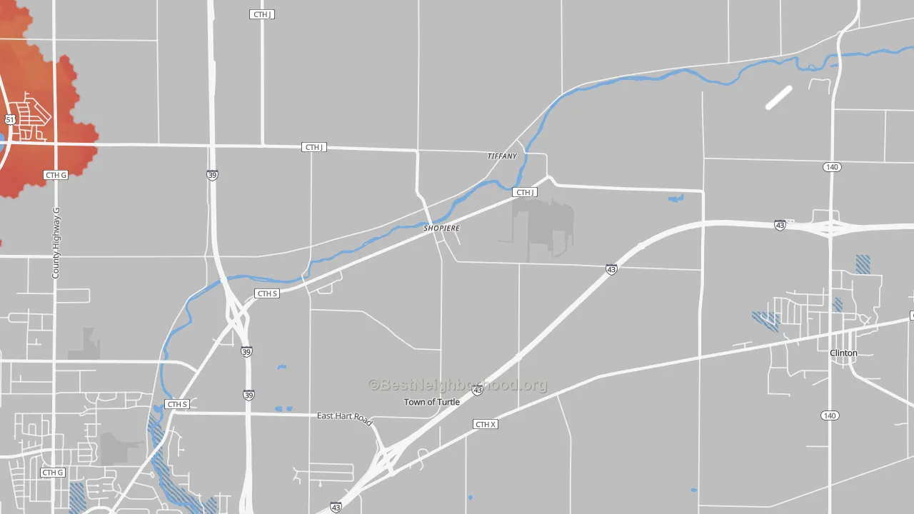Transit Grade map of Tiffany, WI