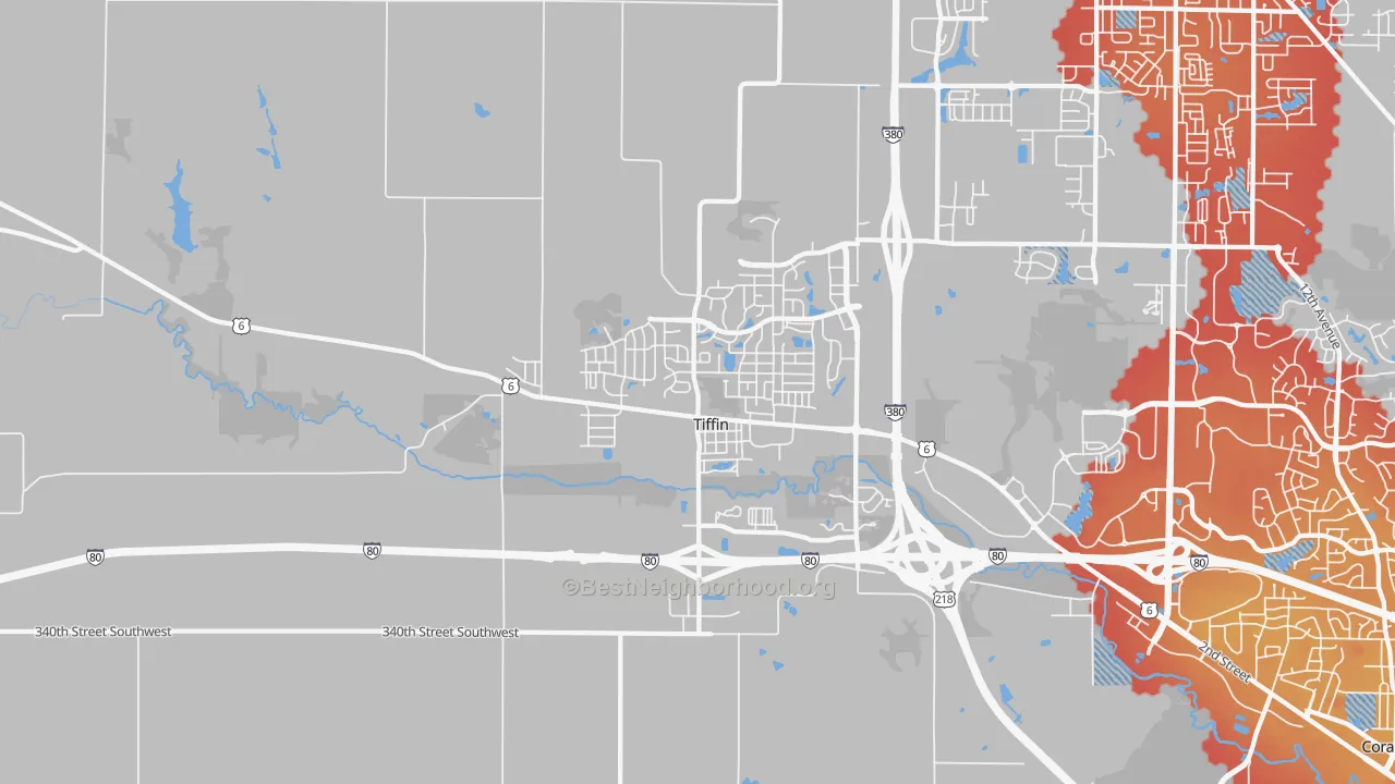 Transit Grade map of Tiffin, IA