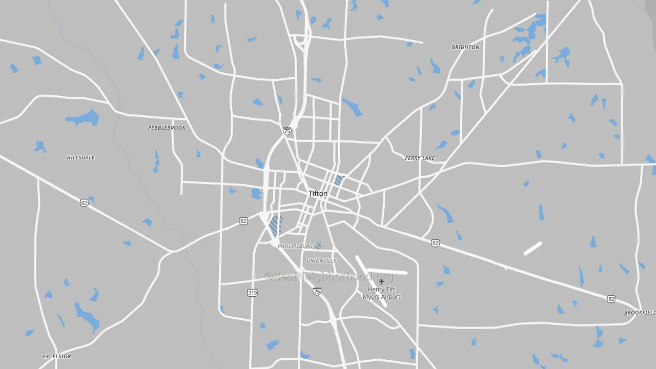 Transit Grade map of Tifton, GA