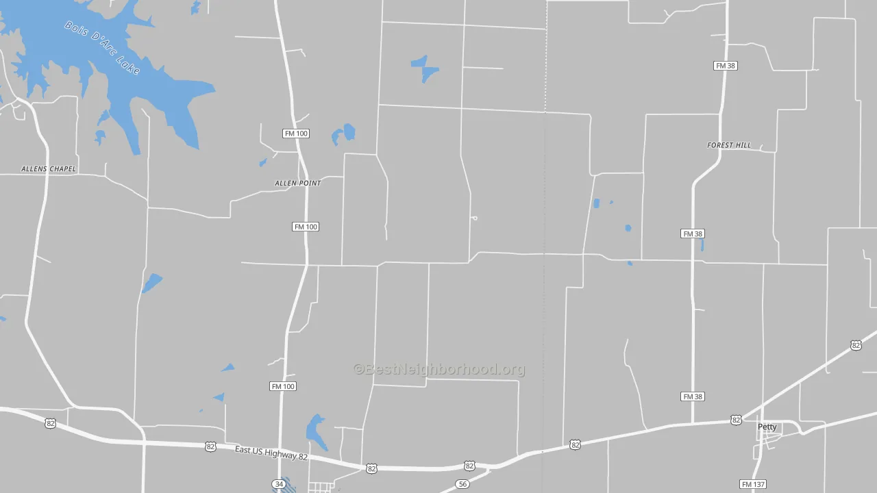 Transit Grade map of Tigertown, TX