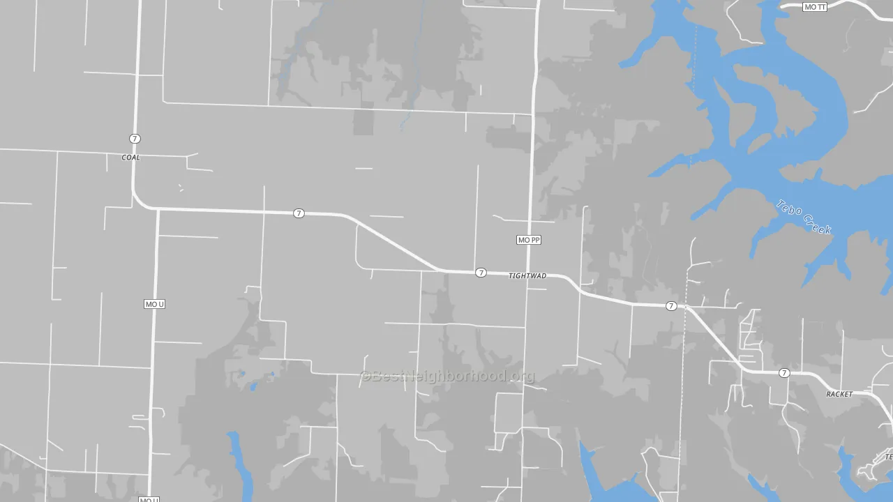 Transit Grade map of Tightwad, MO