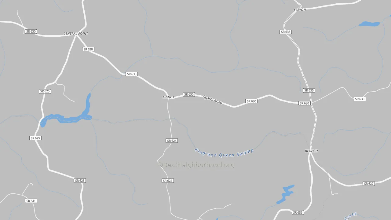 Transit Grade map of Tignor, VA