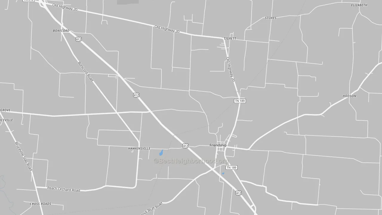 Transit Grade map of Tigrett, TN