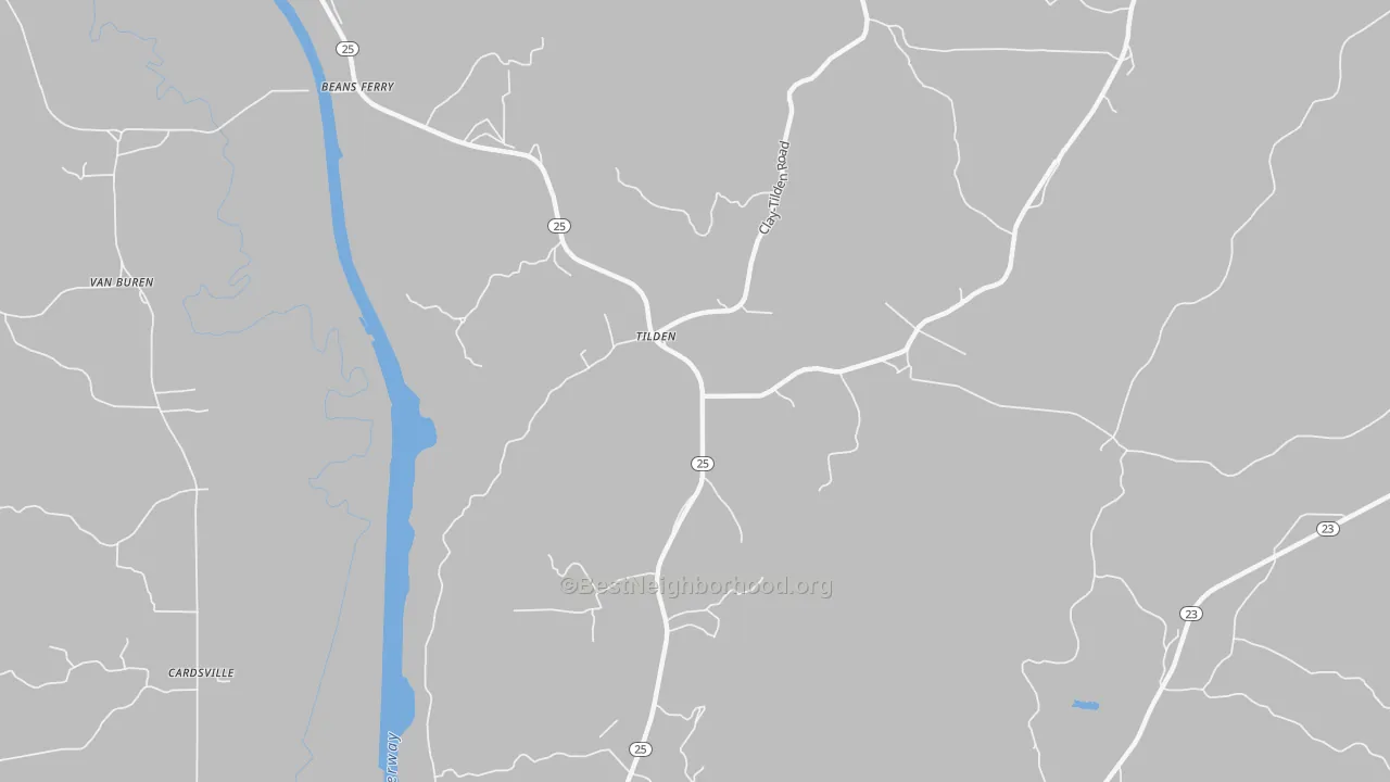 Transit Grade map of Tilden, MS