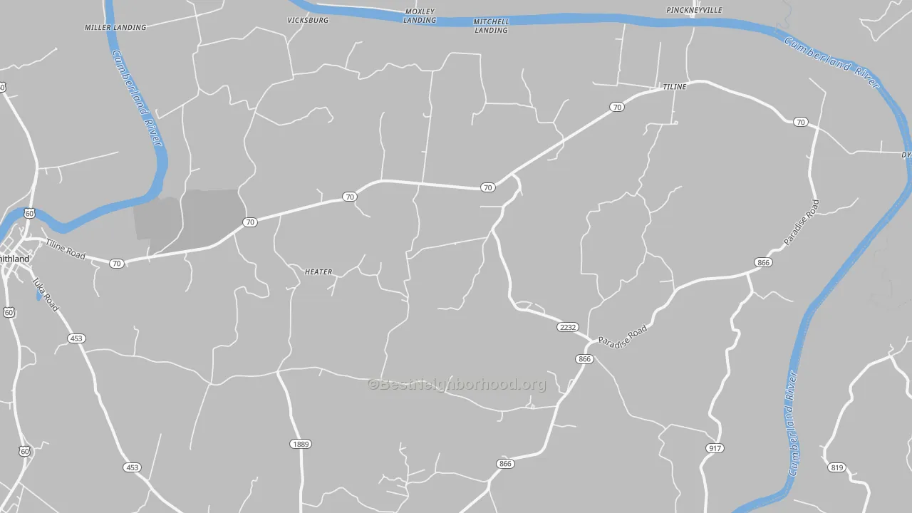 Transit Grade map of Tiline, KY