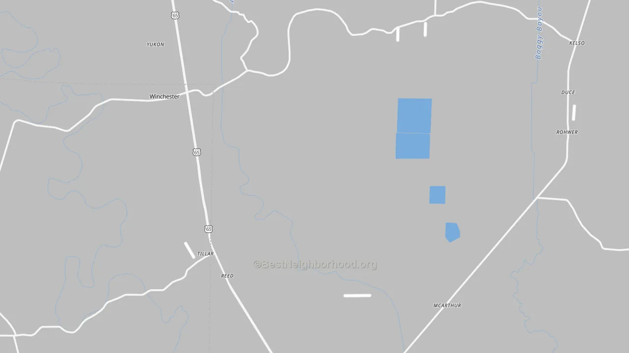 Transit Grade map of Tillar, AR