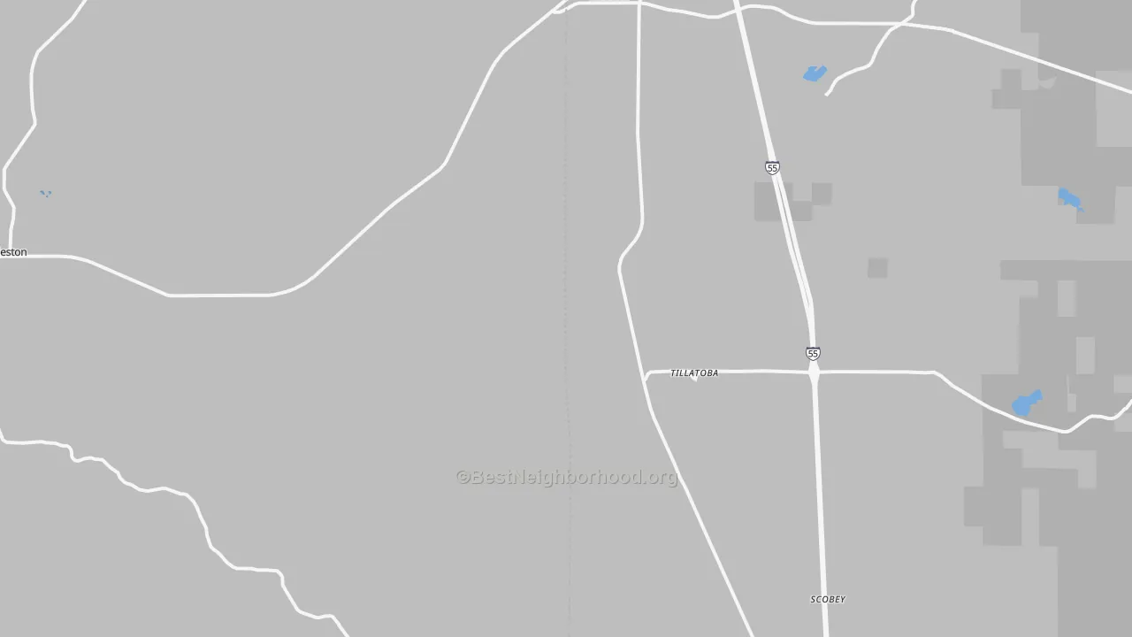 Transit Grade map of Tillatoba, MS