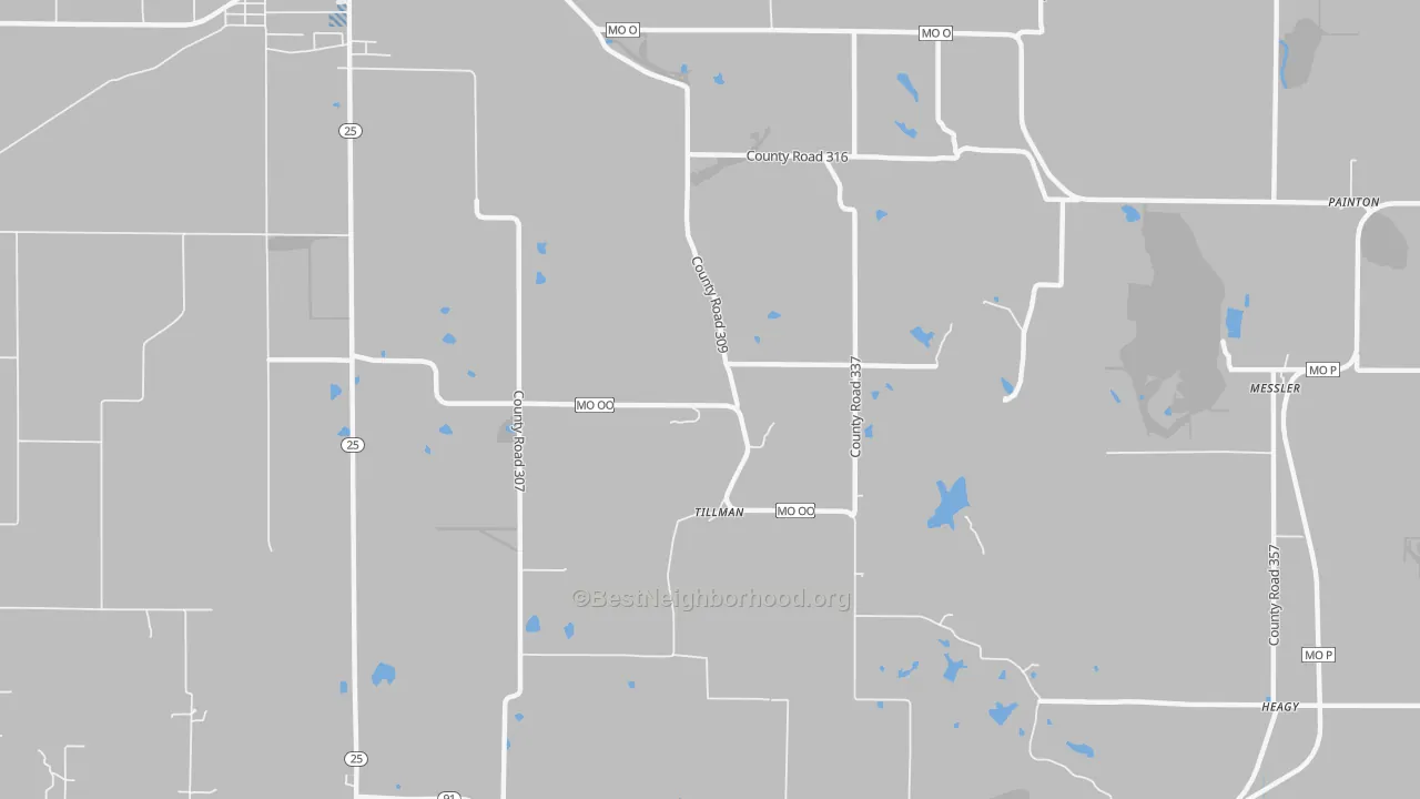 Transit Grade map of Tillman, MO