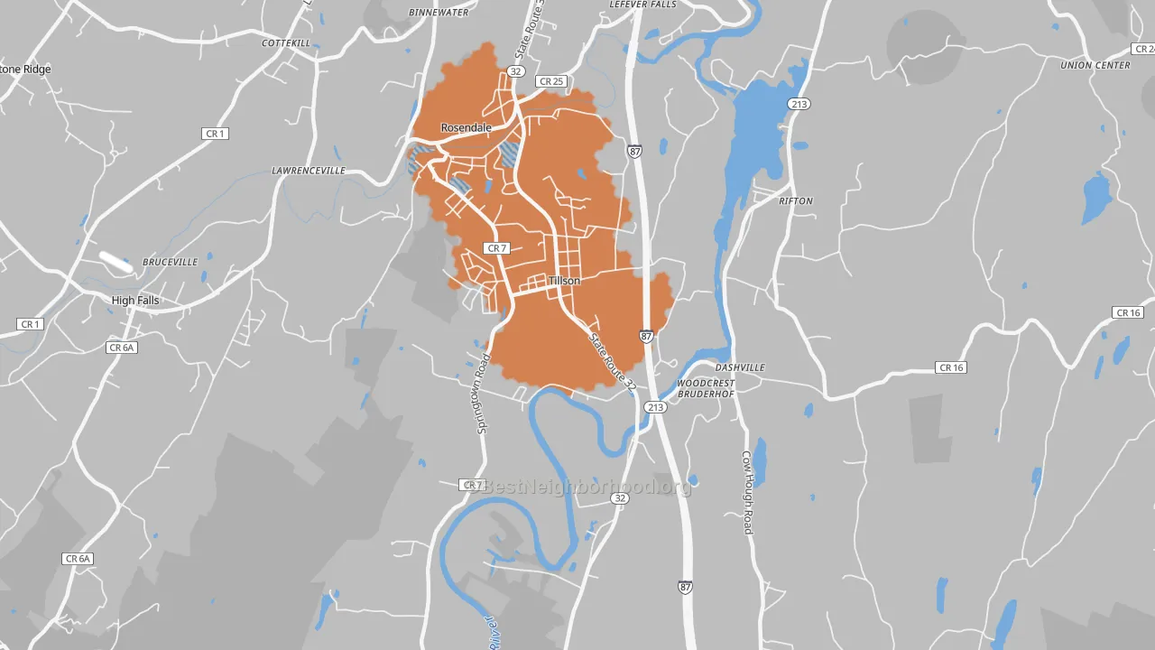 Transit Grade map of Tillson, NY